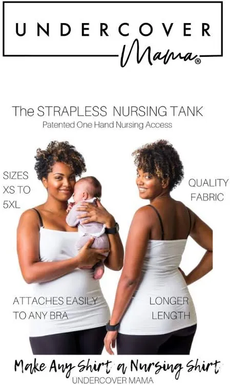 Undercover Mama Women's Strapless Maternity Nursing Top, Universal Bra Attachment for Breastfeeding & Pregnancy