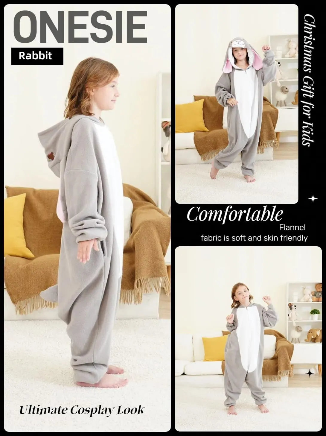 Unisex Kids Onesie Animal Cosplay Costume Pajamas Halloween Christmas Cartoon Sleepwear Children Jumpsuit