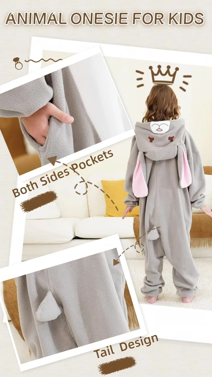 Unisex Kids Onesie Animal Cosplay Costume Pajamas Halloween Christmas Cartoon Sleepwear Children Jumpsuit