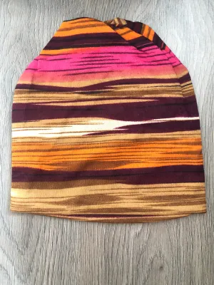 Unisex Purple/Pink Stripe Soft Beanie