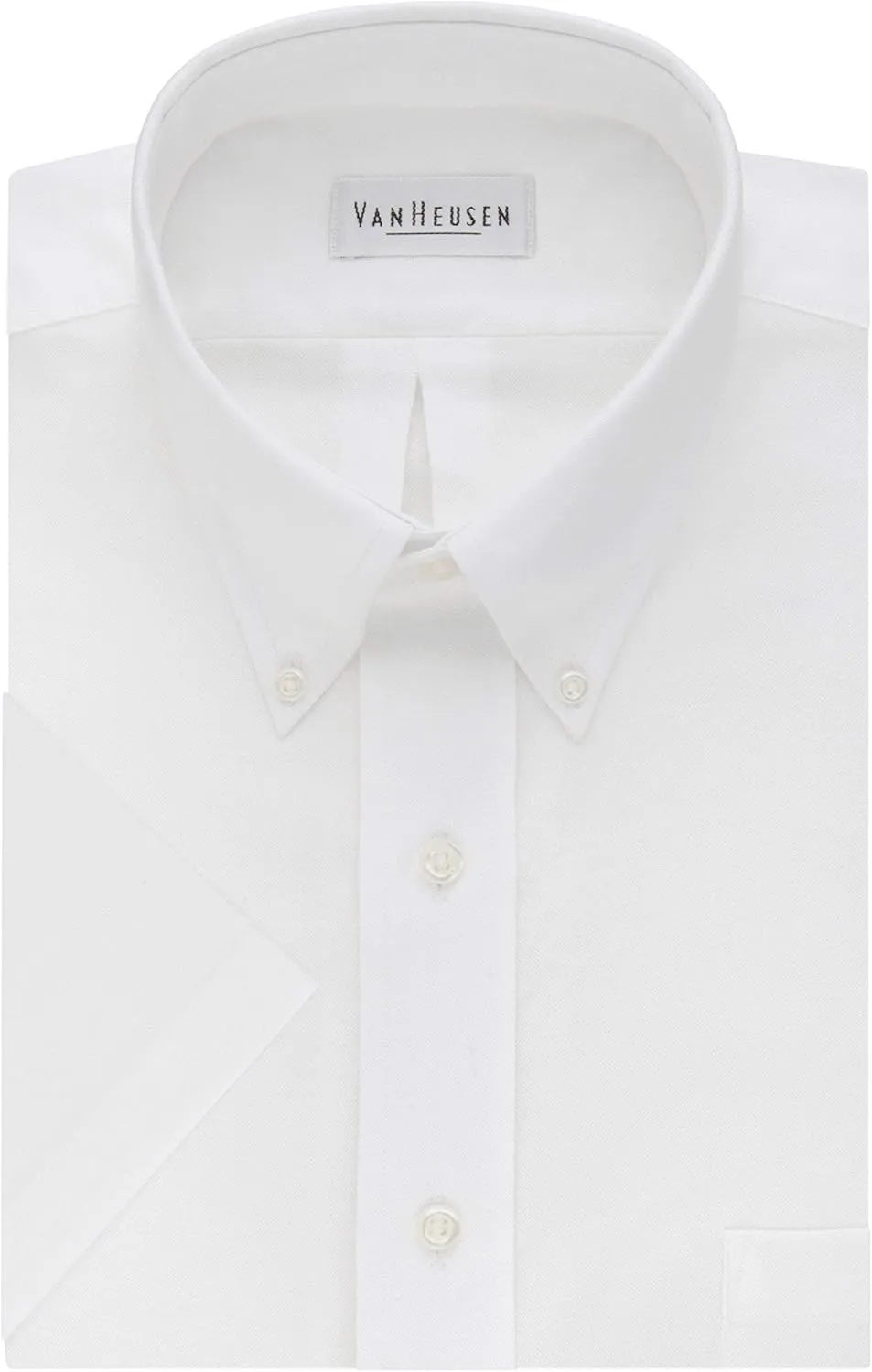 Van Heusen Men's Short Sleeve Regular Fit Oxford Solid Dress Shirt - Amazon Exclusive