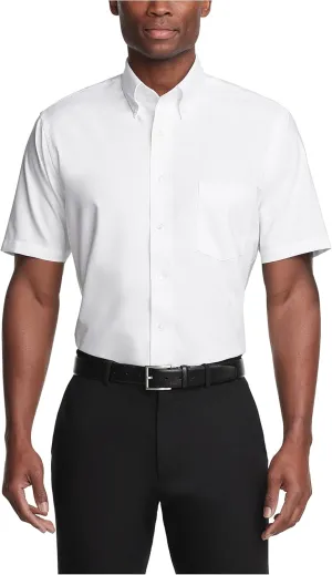 Van Heusen Men's Short Sleeve Regular Fit Oxford Solid Dress Shirt - Amazon Exclusive