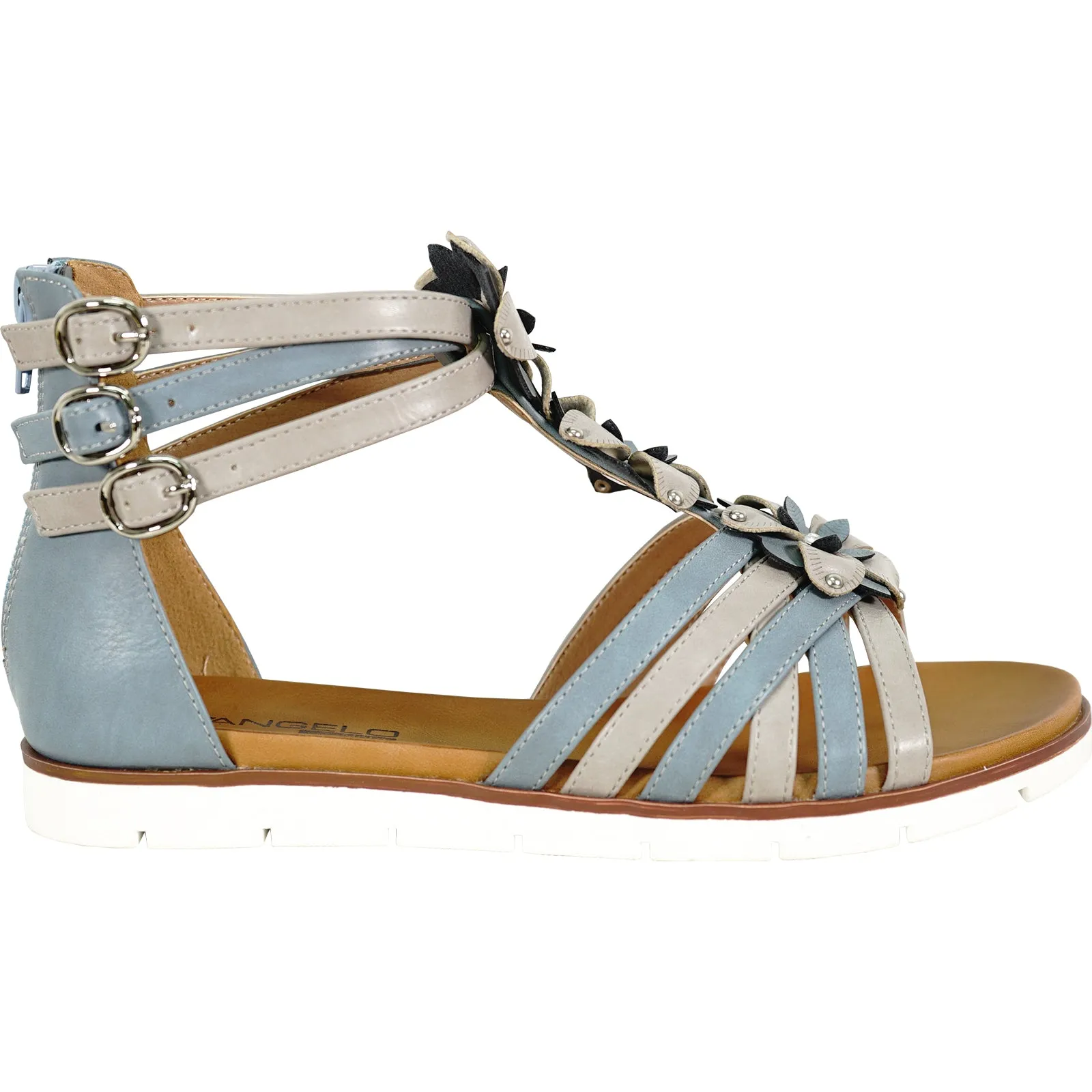 VANGELO Women Sandal LILA Comfort Flat Sandal Blue