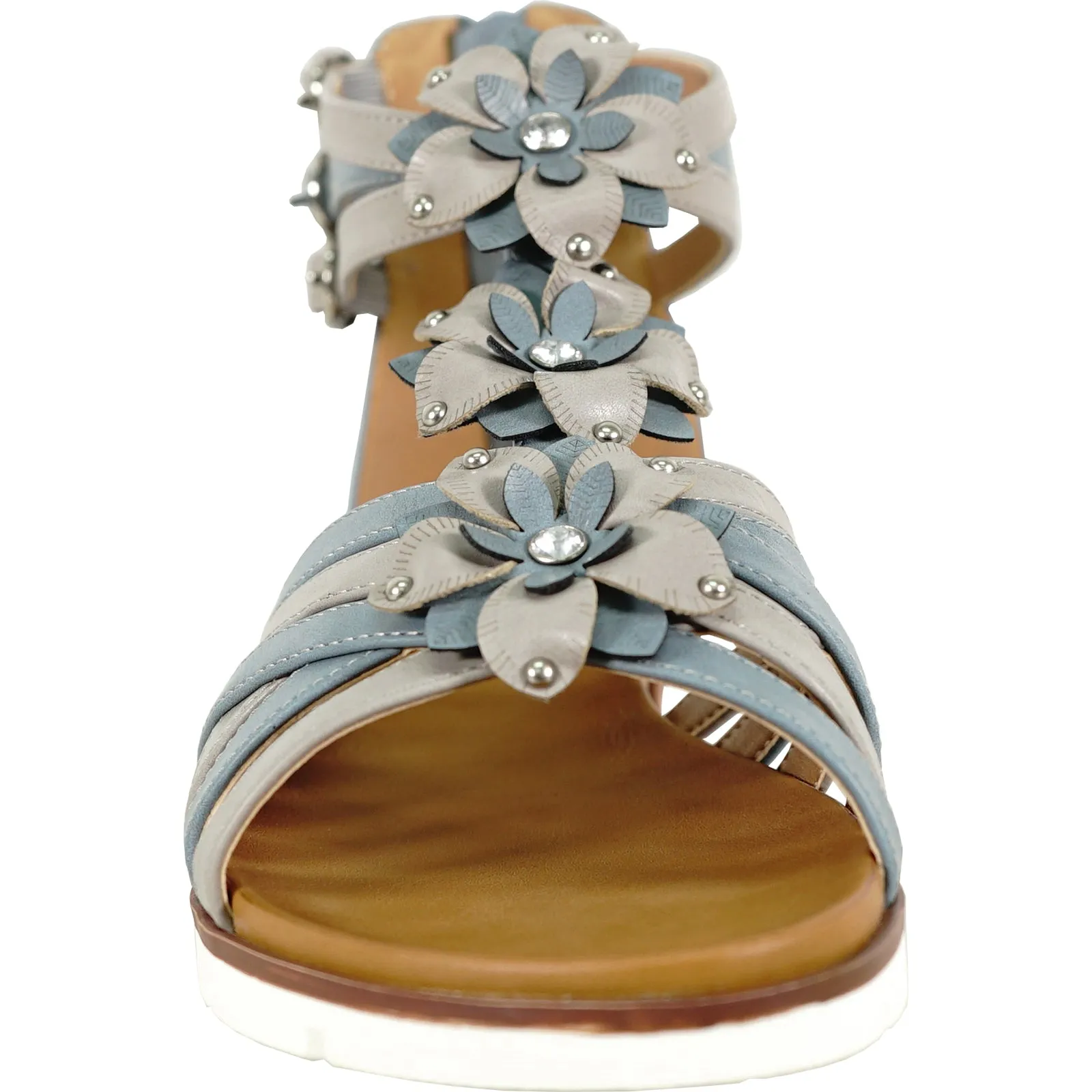 VANGELO Women Sandal LILA Comfort Flat Sandal Blue