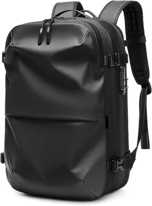 Veloutte Travel Backpack, 60l Vacpack Backpack with Vacuum, Multifunctional Waterproof Expandable Anti-Theft Pack (Black-2.0)