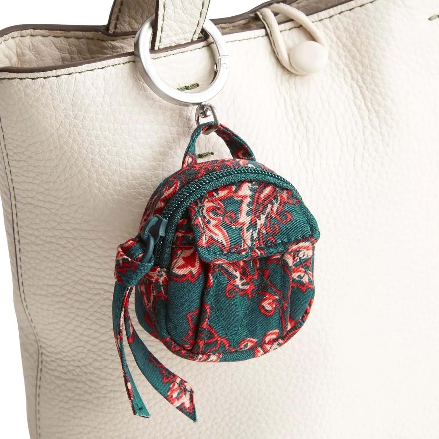 Vera Bradley Premium Cotton Original Backpack Bag Charm, Victorian Vines