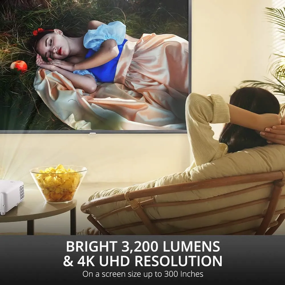 ViewSonic PX701-4K UHD 4K Projector with 3200 Lumens, 240Hz, 4.2ms, HDR, Auto Keystone, Dual HDMI for Home Theater