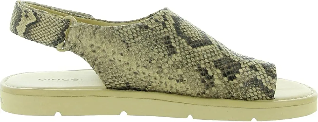 Vince. Women's Olsen Flat Sandal, Barley Snake, 7