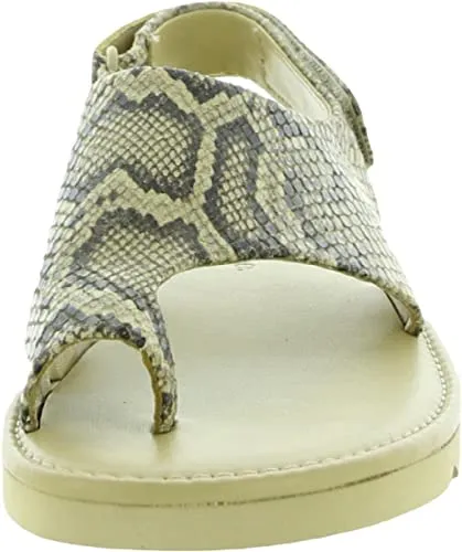 Vince. Women's Olsen Flat Sandal, Barley Snake, 7