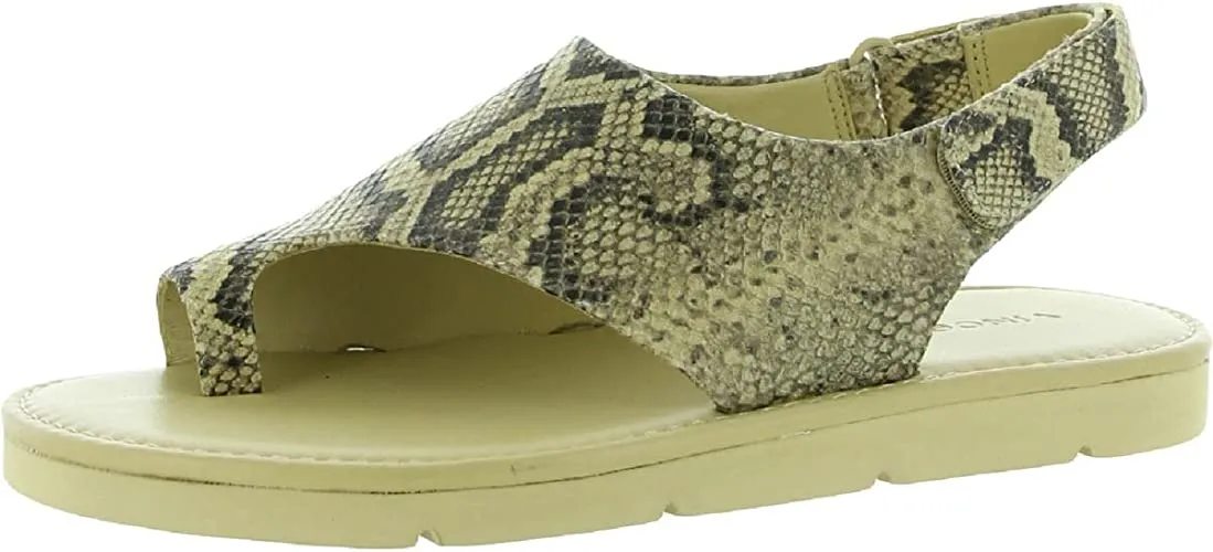 Vince. Women's Olsen Flat Sandal, Barley Snake, 7