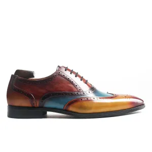 Vintage Patina Wingtip Brogue Oxford Shoes