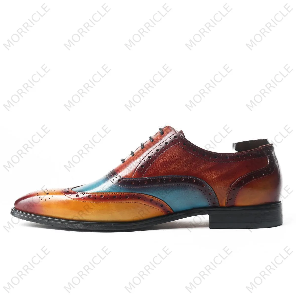 Vintage Patina Wingtip Brogue Oxford Shoes