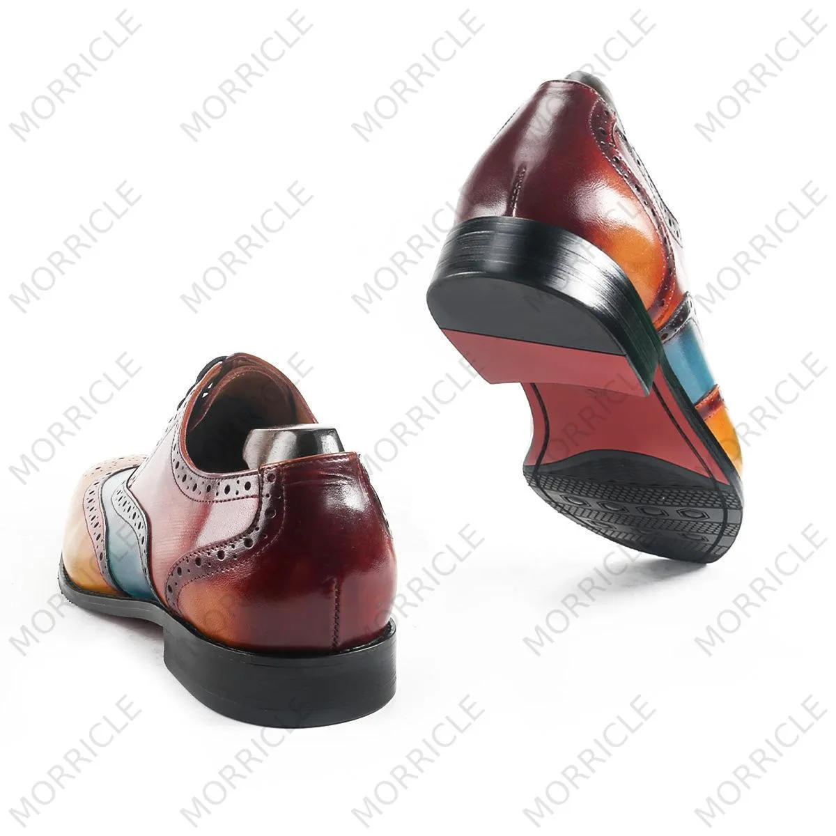 Vintage Patina Wingtip Brogue Oxford Shoes