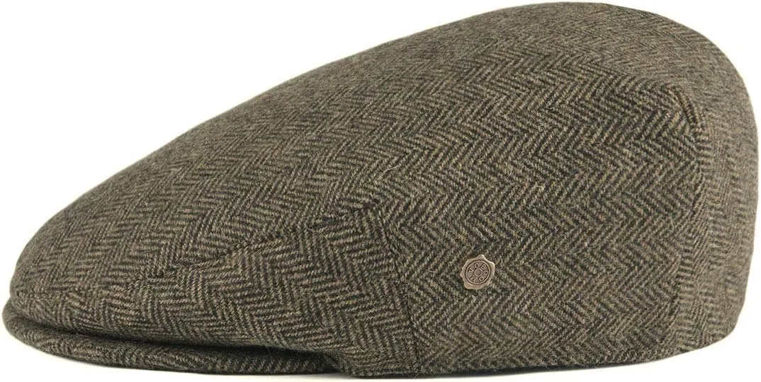 VOBOOM Men's Herringbone Flat Ivy Newsboy Hat Wool Blend Gatsby Cabbie Cap
