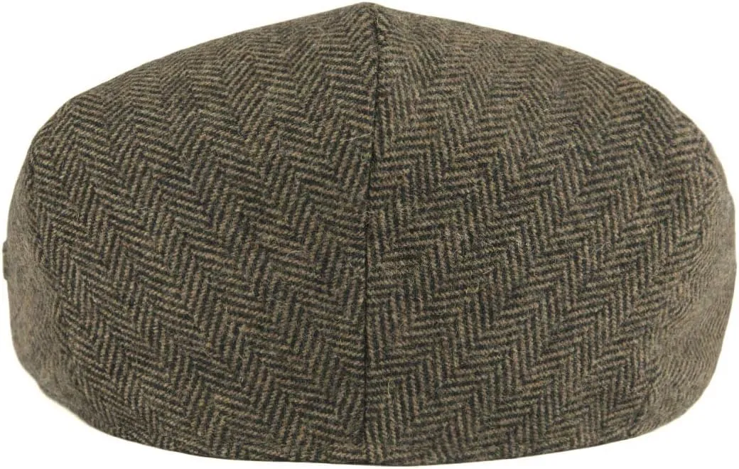 VOBOOM Men's Herringbone Flat Ivy Newsboy Hat Wool Blend Gatsby Cabbie Cap