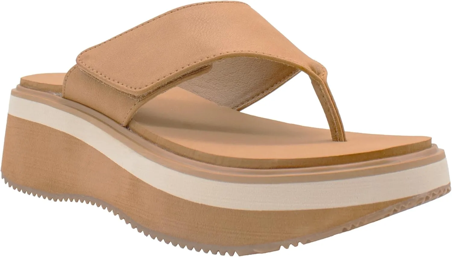 VOLATILE Womens Shiitake Platform Casual Sandals Casual Mid Heel 2-3" - Brown