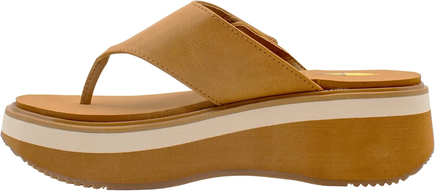 VOLATILE Womens Shiitake Platform Casual Sandals Casual Mid Heel 2-3" - Brown