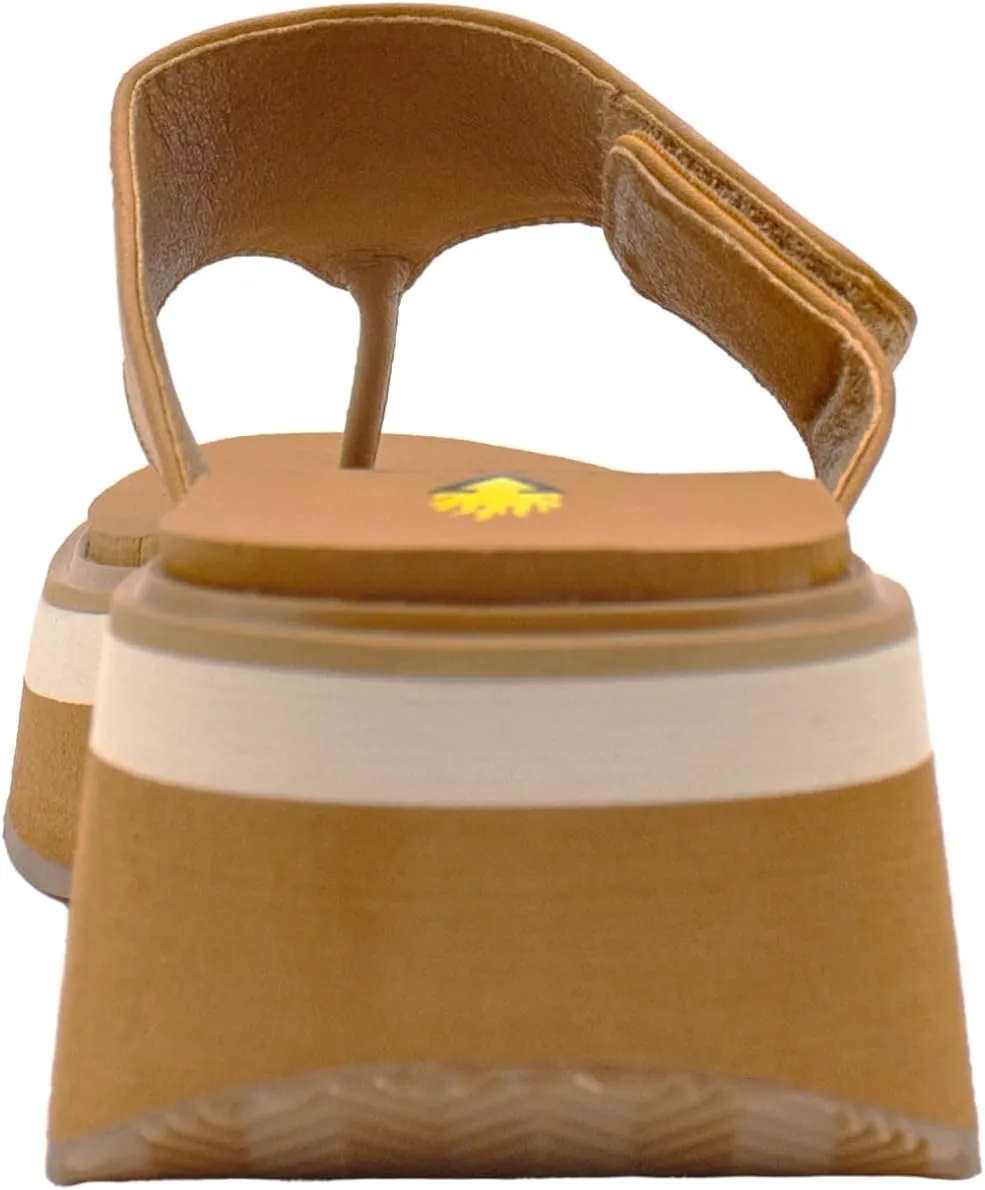 VOLATILE Womens Shiitake Platform Casual Sandals Casual Mid Heel 2-3" - Brown