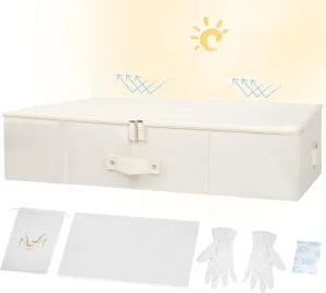 Wedding Dress Storage Box Bridal Essentials Heirloom Breathable Wedding Gown Preservation Box - Large Size with Microfiber Gloves Acid-Free Tissue Paper and Dustproof Bag