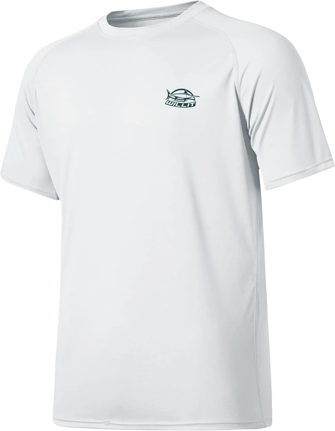 Willit Men's Rashguard Swim Shirt Short Sleeve UPF 50  Sun Protection Shirt SPF Quick Dry Water Shirt