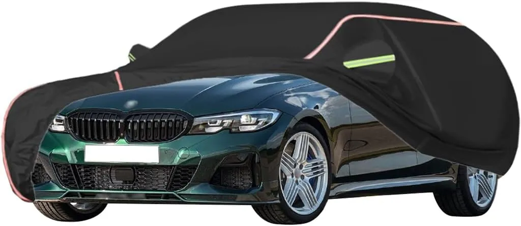 WOLWES Car Cover are Suitable for Alpina B3 Touring All-Weather Windproof, Snowproof, Rainproof, UV-Protected and Breathable All-Season Universal with Side Door Zip Oxford Cloth Car Cover (Color : Bl