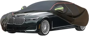 WOLWES Car Cover are Suitable for Alpina B7 All-Weather Windproof, Snowproof, Rainproof, UV-Protected and Breathable All-Season Universal with Side Door Zip Oxford Cloth Car Cover (Color : Black)