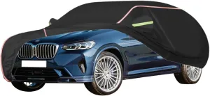 WOLWES Car Cover are Suitable for Alpina XD4 All-Weather Windproof, Snowproof, Rainproof, UV-Protected and Breathable All-Season Universal with Side Door Zip Oxford Cloth Car Cover (Color : Black)