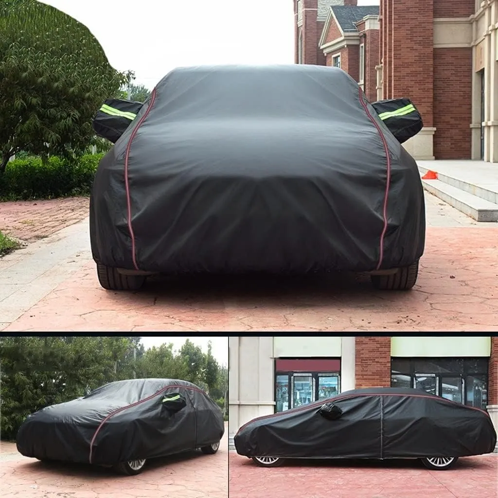 WOLWES Car Cover are Suitable for BMW i7/i7 M70 xDrive All-Weather Windproof, Snowproof, Rainproof, UV-Protected and Breathable All-Season Universal with Side Door Zip Oxford Cloth Car Cover (Color :