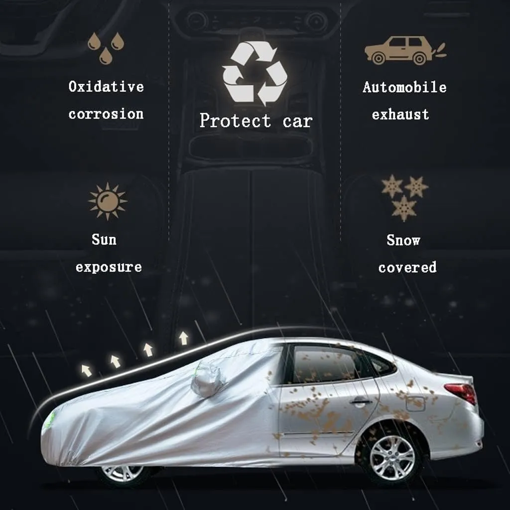 WOLWES Car Cover are Suitable for BMW i7/i7 M70 xDrive All-Weather Windproof, Snowproof, Rainproof, UV-Protected and Breathable All-Season Universal with Side Door Zip Oxford Cloth Car Cover (Color :