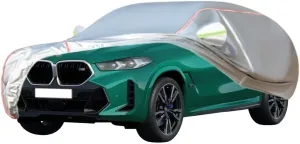 WOLWES Car Cover are Suitable for BMW X6 M60i xDrive All-Weather Windproof, Snowproof, Rainproof, UV-Protected and Breathable All-Season Universal with Side Door Zip Oxford Cloth Car Cover (Color : W