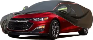 WOLWES Car Cover are Suitable for Chevrolet Malibu All-Weather Windproof, Snowproof, Rainproof, UV-Protected and Breathable All-Season Universal with Side Door Zip Oxford Cloth Car Cover (Color : Bla