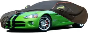 WOLWES Car Cover are Suitable for Dodge Viper All-Weather Windproof, Snowproof, Rainproof, UV-Protected and Breathable All-Season Universal with Side Door Zip Oxford Cloth Car Cover (Color : Black)