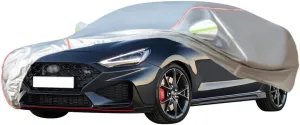 WOLWES Car Cover are Suitable for Hyundai i30 Fastback All-Weather Windproof, Snowproof, Rainproof, UV-Protected and Breathable All-Season Universal with Side Door Zip Oxford Cloth Car Cover (Color :