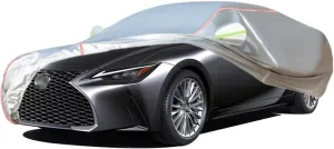WOLWES Car Cover Are Suitable For Lexus IS 200/200d/250/300/350/F All-weather Windproof, Snowproof, Rainproof, UV-protected And Breathable All-season Universal With Side Door Zip Oxford Cloth Car Cove