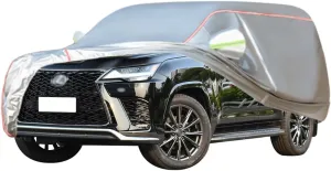 WOLWES Car Cover Are Suitable For Lexus LX 450d/470/500d/570/600 All-weather Windproof, Snowproof, Rainproof, UV-protected And Breathable All-season Universal With Side Door Zip Oxford Cloth Car Cover
