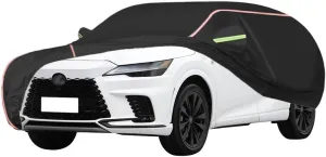 WOLWES Car Cover Are Suitable For Lexus RX 200t/300/330/350/350h/400/450h/500h All-weather Windproof, Snowproof, Rainproof, UV-protected And Breathable All-season Universal With Side Door Zip Oxford C