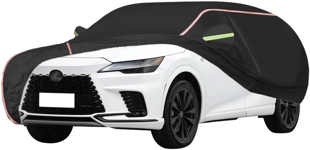 WOLWES Car Cover Are Suitable For Lexus RX 200t/300/330/350/350h/400/450h/500h All-weather Windproof, Snowproof, Rainproof, UV-protected And Breathable All-season Universal With Side Door Zip Oxford C