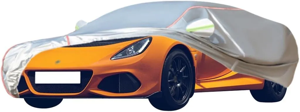 WOLWES Car Cover are Suitable for Lotus Exige All-Weather Windproof, Snowproof, Rainproof, UV-Protected and Breathable All-Season Universal with Side Door Zip Oxford Cloth Car Cover (Color : White)