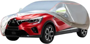 WOLWES Car Cover are Suitable for Mitsubishi ASX All-Weather Windproof, Snowproof, Rainproof, UV-Protected and Breathable All-Season Universal with Side Door Zip Oxford Cloth Car Cover (Color : White