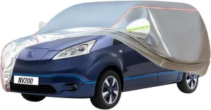WOLWES Car Cover Are Suitable For Nissan E-NV200 Acenta/Tekna/Evalia All-weather Windproof, Snowproof, Rainproof, UV-protected And Breathable All-season Universal With Side Door Zip Oxford Cloth Car C