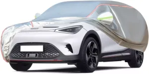 WOLWES Car Cover are Suitable for Smart #1 All-Weather Windproof, Snowproof, Rainproof, UV-Protected and Breathable All-Season Universal with Side Door Zip Oxford Cloth Car Cover (Color : White, Siz