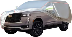 WOLWES Car Covers Are Suitable For Cadillac Escalade ESV/EXT/Hybrid 2000-2023 All-weather Windproof, Snowproof, Rainproof, UV-protected And Breathable All-season Universal With Side Door Zip Oxford Cl