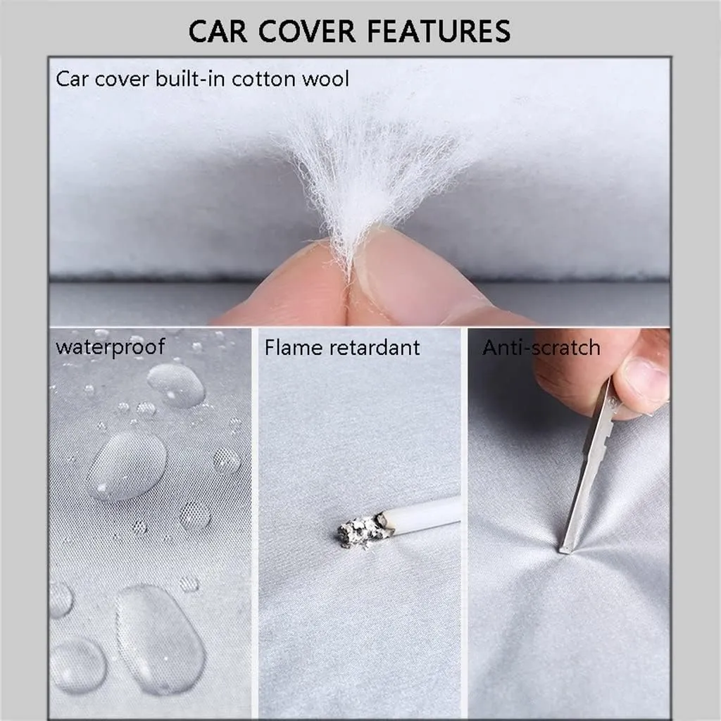 WOLWES Car Covers are Suitable for Fiat 124 Spider 1976-2020 All-Weather Windproof, Snowproof, Rainproof, UV-Protected and Breathable All-Season Universal with Side Door Zip Oxford Cloth Car Covers (