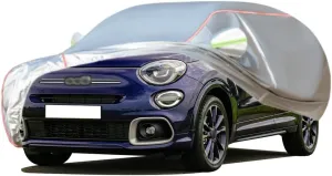 WOLWES Car Covers Are Suitable For Fiat 500X Easy/Pop/Sport/Trekking 2016-2023 All-weather Windproof, Snowproof, Rainproof, UV-protected And Breathable All-season Universal With Side Door Zip Oxford C
