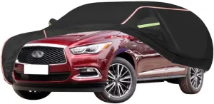 WOLWES Car Covers are Suitable for Infiniti QX60 2014-2024 All-Weather Windproof, Snowproof, Rainproof, UV-Protected and Breathable All-Season Universal with Side Door Zip Oxford Cloth Car Covers (Co