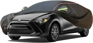 WOLWES Car Covers are Suitable for Scion iA All-Weather Windproof, Snowproof, Rainproof, UV-Protected and Breathable All-Season Universal with Side Door Zip Oxford Cloth Car Covers (Color : Black)