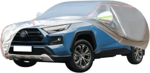 WOLWES Car Covers Are Suitable For Toyota RAV4 EV/Hybrid/Prime 1996-2024 All-weather Windproof, Snowproof, Rainproof, UV-protected And Breathable All-season Universal With Side Door Zip Oxford Cloth C