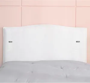 WOMACO Velvet Bed Headboard Slipcover Protector Stretch Solid Color Dustproof Cover for Bedroom Decor (White, 35" - 50")