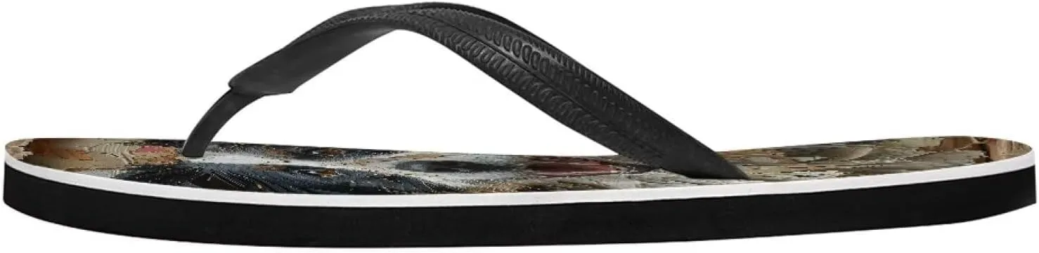 Women Sea Wave Flip Flop Sandal, Cute Lotus Orthotic Flip Flops Lightweight Flat Sandals Indoor Outdoor for Summer