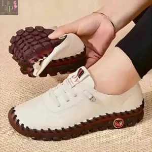 Women Summer Shoes Leather Handmade Shoes Mom Comfortable Lightweight Oxford Large Size Soft Sole Shoes